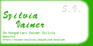 szilvia vainer business card